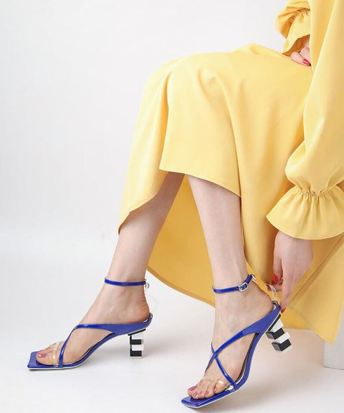 Geometric Heel Strap Sandals